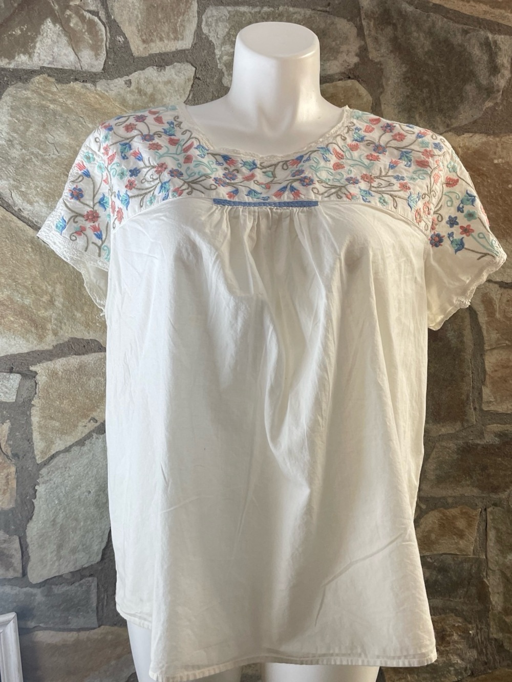 🌼 Preswick & Moore Embroidered Peasant Blouse Size 2X Boho Cottagecore Top